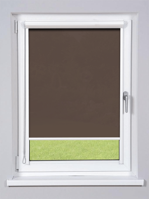 Store Enrouleur Cassette Mini Box Chaînette/Ressort Tamisant Marron Sur-Mesure