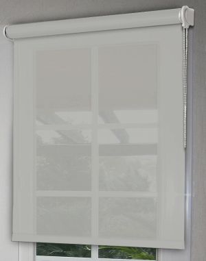 Store enrouleur  gris, tissu screen, sur mesure,grandes dimensions, mécanisme chaînette