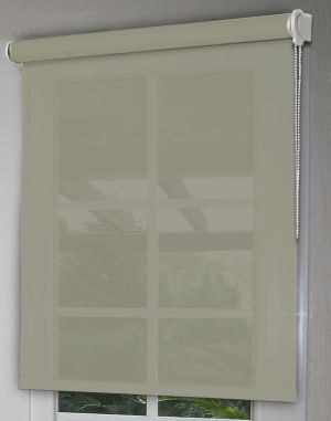 Store enrouleur   tissu screen gris roche, sur mesure,grandes dimensions, mécanisme chaînette