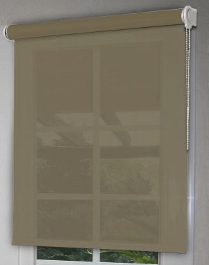 Store enrouleur mécanisme chaînette  tissu screen gris granit, sur mesure,grandes dimensions, 