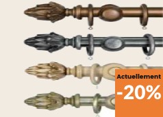 Tringle bois prestige pour anneaux sur mesure