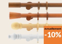 Tringle bois pour anneaux sur mesure