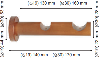 Support double tringle bois