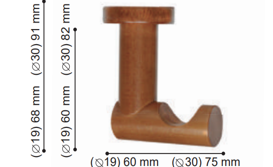 Support plafond simple tringle bois