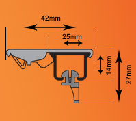 support plafond tringle wave sur mesure pour rideau